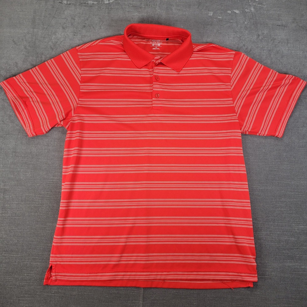 Snake Eyes Dry-18 Mens Large Polo Shirt Red Striped‎ Golf Athletic